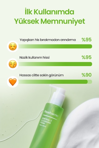 Fazla Sebum, Siyah Ve Beyaz Nokta Karşıtı Jel Temizleme Köpüğü Realbarrıer Control-t Cleansing Foam