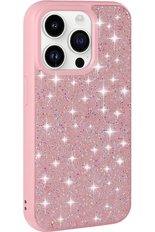 Subutu Apple Uyumlu iPhone 14 Pro Max Parlak Taşlı Tasarım Pırlanta Sbt Kılıf-pembe Pembe