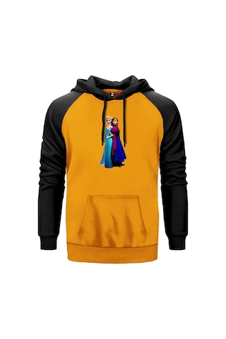 Karlar Ülkesi Elsa Ve Anna Sarı Renk Reglan Kol Sweatshirt Sarı