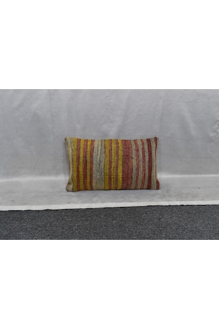 Zehra Abla Halı Yeni El Dokuma Dekoratif Lumbar Kilim Kırlent Yastık Kılıfı 7202 Çok Renkli