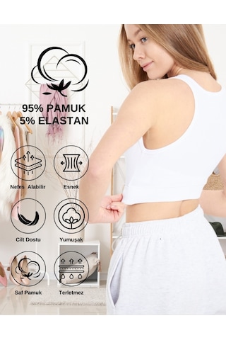 Alya Underwear Kaşkorse Spor Bra Beyaz