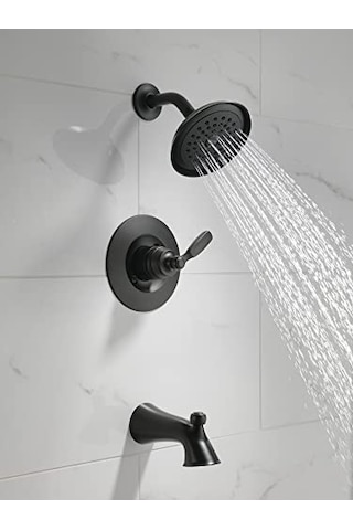 Faucet Woodhurst 14 Serisi Mat Siyah Duş Bataryası, Küvet Ve Duş Seti Tek Püskürtmeli Dokunmatik Temiz Siyah Duş Genel