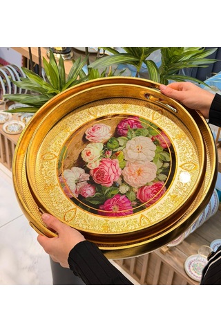 2li Daiys Flowers Lüks Tepsi-5401 Çok Renkli