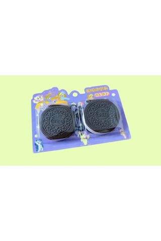 2'li Mini Oreo Figürlü Kokulu Not Defteri Zincirli Anahtarlık Kahverengi
