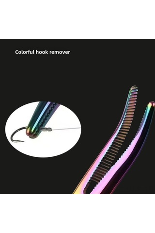 Mufunye Titanium Çelik Oluklu Olta İğnesi Çıkarma Aleti - Kan Durdurucu, 18cm, Sağlam Tutuş, Balıkçılık Aksesuarı Renkli