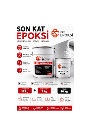 Epoksi Self Leveling Zemin Kaplama 20 Kg (17+3 Kg) Kendiliğinden Yayılan Epoksi Zemin Boyası Son Kat -