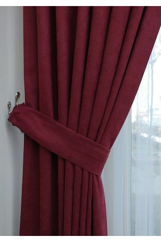 Evdepo Home Deniz Soft Pileli Fon Perde Bordo (451161539) Bordo