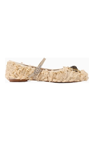 Kurt Geiger Pimlico Ballerina Kumaş Lüks Stil Kadın Babet Kahverengi