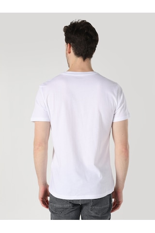 Colin'S Regular Fit Baskılı Beyaz Erkek Kısa Kol Tişört Cl1066597_Q1.V1_Wht
