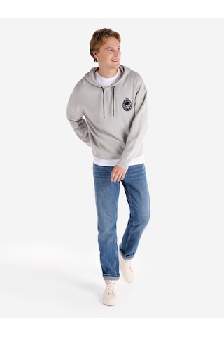 Colin's Colins Regular Fit Baskılı Kapüşonlu Gri Erkek Kazak Cl1065585 Gri