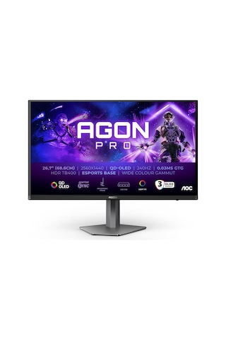 Aoc Agon Pro 26.7" Ag276qzd2 240hz 0.03ms Hdmı Dp Pivot Hdr Gaming Monitör Ölü Pixel