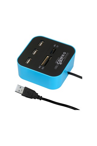 Vkemall Usb2.0 Hub Ve Kart Okuyucu - 3 Usb2.0 Portu, Tf/sd/ms/m2 Kart Slotları, 480mbps Aktarım Hızı, Plug & Play, Abs Malzeme