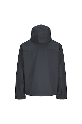 Jack & Jones Erkek Fermuarli Kapüsonlu Softshell Mont - Lupo - 12298689 Asphalt