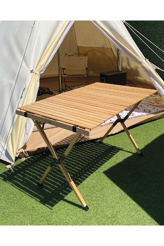 Campout Katlanır Ahşap Kamp Masası Ahşap