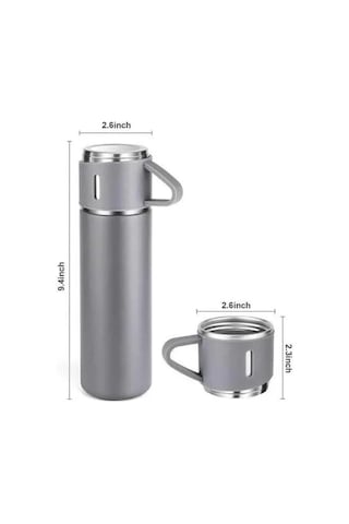 Termos Seti Paslanmaz Çelik 3 Bardaklı Vakumlu Termos Set 500 Ml 12 Saate Kadar Isı Koruma Çok Renkli 46168256