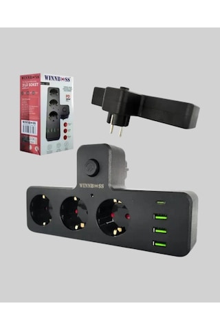 Ceylan Adam 7 Portlu Çoklu Priz Usb Ve Type-c Girişli Akıllı Güç Ünitesi Standart