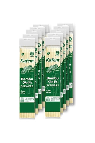Kafem Bambu Çöp Şiş 40 cm 5 mm 25 Li X 10 Paket