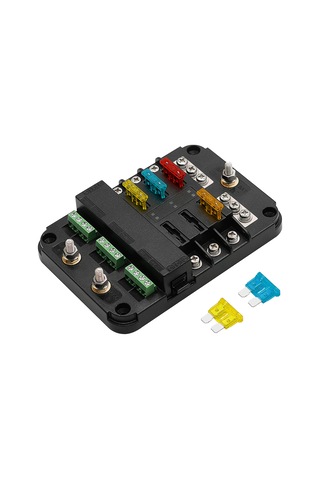 6 Yollu Sigorta Bloğu 6 Devre Sigorta Kutusu Tutucu Siyah