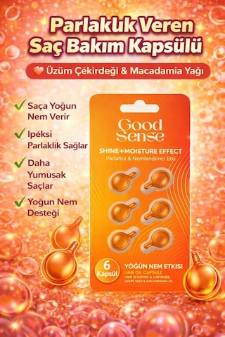 Üzüm Çekirdeği & Macadamia Yağlı Saç Bakım Kapsülü 6'lı