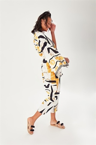 Batik Desenli Kimono Ekru