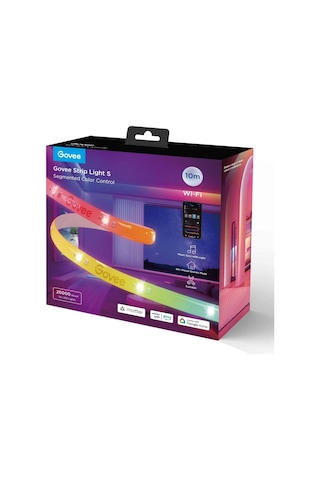 Govee Rgbıcw Wifi+bt Koruyucu Kaplamalı Matter Destekli Led Şerit 10m Uygulama Üzerinden Kontrol Çok Renkli