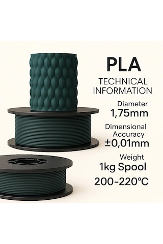 Filetto Pla+ Filament 1.75mm 1 Kg - Petrol Yeşili