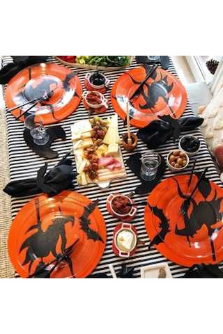 Halloween Cadısı Ahşap Supla - Amerikan Servis - Tabak Altı Çok Renkli