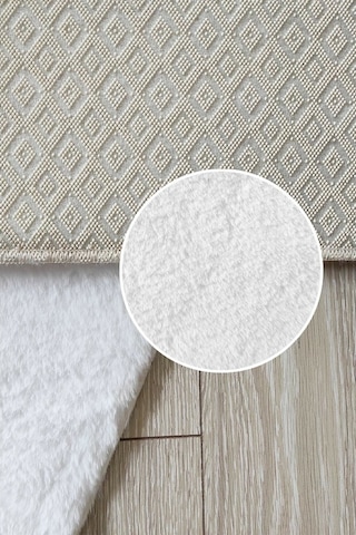 Peluş Post Beyaz Çift Kafa Yıkanabilir Kaymaz Taban Post Peluş