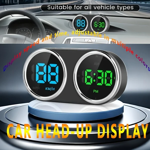 Willowhaven Black V15 Evrensel Araç Hud Gösterge Sistemi Net Hız Ve Zaman Usb Güç Çoğu Araca Uyum