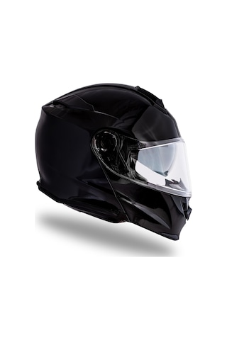 Delta Basic Parlak Siyah Çene Açılır Kask C2 Siyah