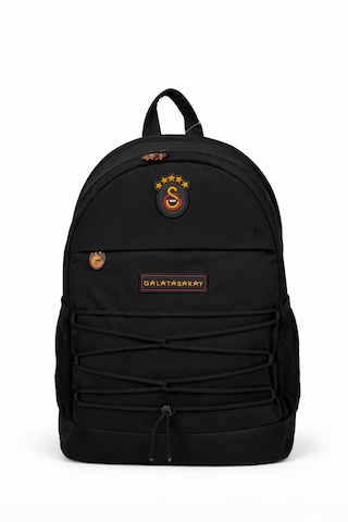 Galatasaray Lisanslı 3 Bölmeli Siyah İpli Sırt Çantası - Laptop Bölmeli Su İtici Kumaş
