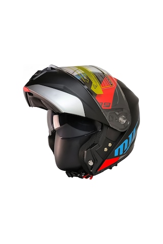 Motosiklet Çene Açılır Kask Güneş Vizörlü Ece 22.06 Sertifikalı New Motor Kaskı V2 Wx89 Çok Renkli