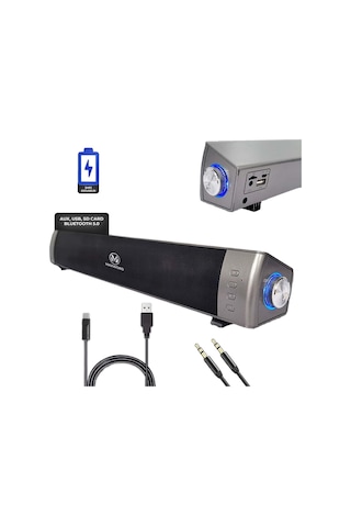Maxword SLC-40USB-BT Şarjlı Soundbar 40 Watt Bluetooth USB Şarjlı (46x7x6 cm)