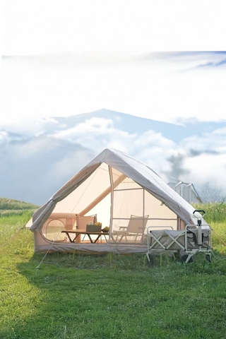 Onetick 6 Kişilik 4 Mevsim Şişme Kamp Çadırı 300x210 Pompalı Baca Bej