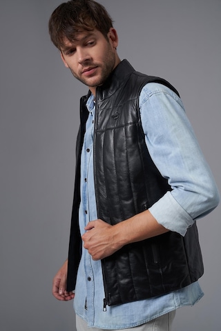 Guido Siyah Deri Yelek 118521 001