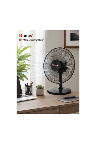 Ronax Rnx-2026 16 İnç Masa Üstü Vantilatör 80w Metal Pervaneli