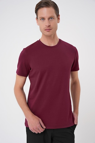Efor Comfort Fit Bisiklet Yaka Esnek Pamuk Casual Bordo Tişört Ts 885 Bordo