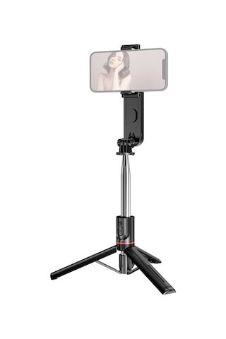 Kangvka 111cm/43.7" Çok İşlevli Telefon Ayaklı Tripod: 7 Bölmeli Genişletilebilir, Yedekleyici Led Işık, Uzaktan Kumanda, Android/ios Uyumlu Bt 4.2, 10m Mesafe