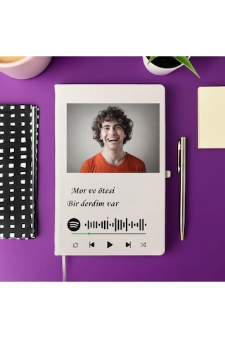 Kişiye Özel Spotify Barkod Tasarımlı Defter