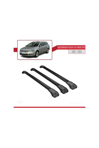 Volkswagen Passat Alltrack B7 2012-2015 Arası İle Uyumlu Ace-1 Ara Atkı Tavan Barı Siyah 3 Adet Bar