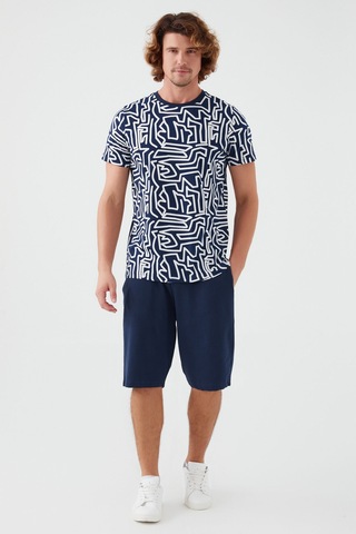 Arnetta Maze Lacivert Erkek Bermuda Takım 001