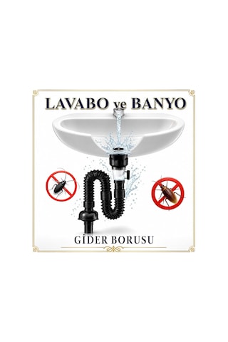 Koku Haşere Önleyici Banyo Lavabo Gider Borusu, Kolay Kurulum, Genişletilebilir Banyo Ve Lavaboları İçin Lavabo Uza Diğer