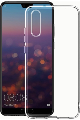Huawei P20 Kılıf Tchs Süper Silikon Kapak - Renksiz Renksiz