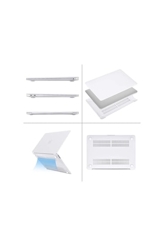 Apple Uyumlu MacBook Air 13" 2020 M1 Çip A2337 Şeffaf Mat Kılıf Koruyucu Kapak