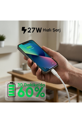 Ven-dens Vd-dc20cl Usb-c Lightning Premium Hızlı Şarj Kablosu 27w