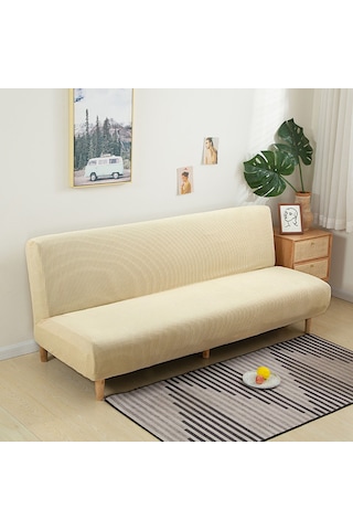 Wezone Sarımsı Esnek Polar Kumaş Divan Örtüsü - Kırışıklardan Ve Lekelerden Koruma - S Boy 120-155 Cm Açık Sarı