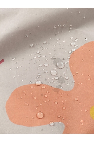Banyo Duş Perdesi Sevimli Desen Pembe Dijital Baskılı Banyo Perdesi, Tek Kanat C Halkalı-180x200 Cm Pembe