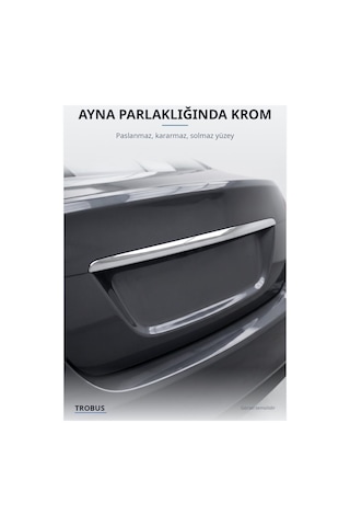 Volkswagen T-cross 2022 Ve Sonrası Uyumlu Krom Bagaj Çıtası Paslanmaz Çelik