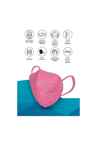 Musk Ffp2 Maske Pembe 10 Adet