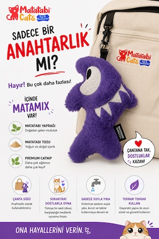 Matamıx Samy Peluş Kedi Oyuncağı Dayanıklı, Kediler İçin Eğlenceli Oyuncak